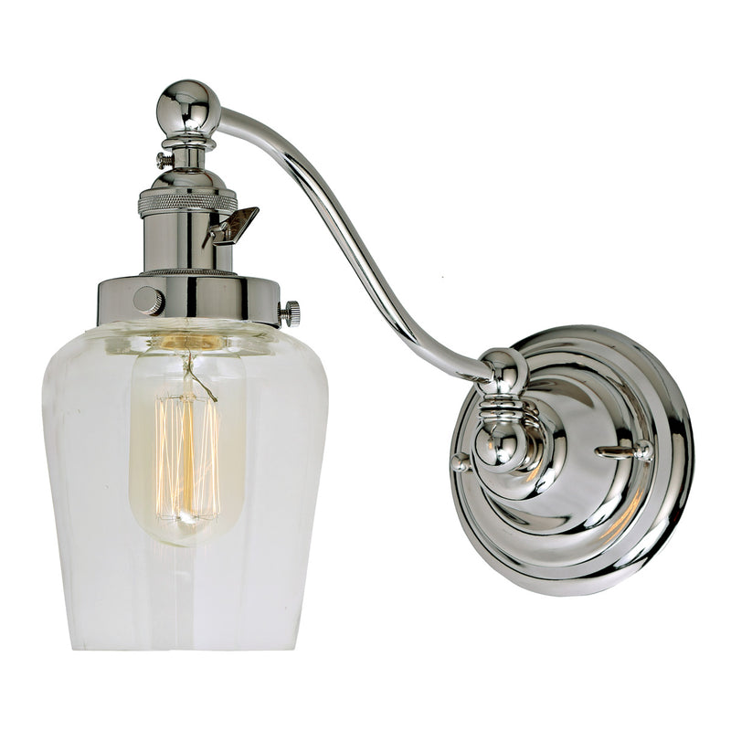 Soho 1-Light Half Swing Liberty Wall Sconce in Polished Nickel