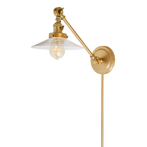 Soho 1-Light Double Swivel Ashbury Wall Sconce in Satin Brass