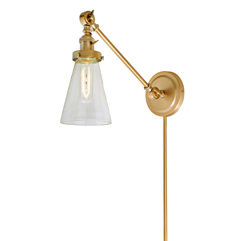 Soho 1-Light Double Swivel Barclay Wall Sconce in Satin Brass