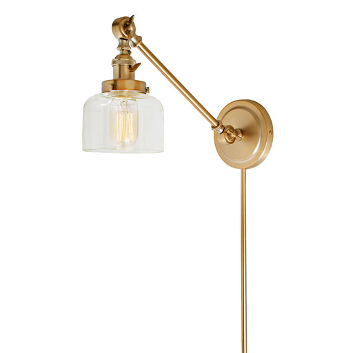 Soho 1-Light Double Swivel Shyra Wall Sconce in Satin Brass
