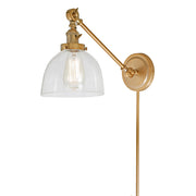 Soho 1-Light Double Swivel Madison Wall Sconce in Satin Brass