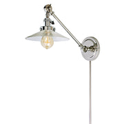 Soho 1-Light Double Swivel Ashbury Wall Sconce in Polished Nickel