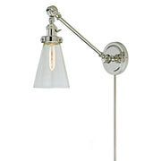 Soho 1-Light Double Swivel Barclay Wall Sconce in Polished Nickel
