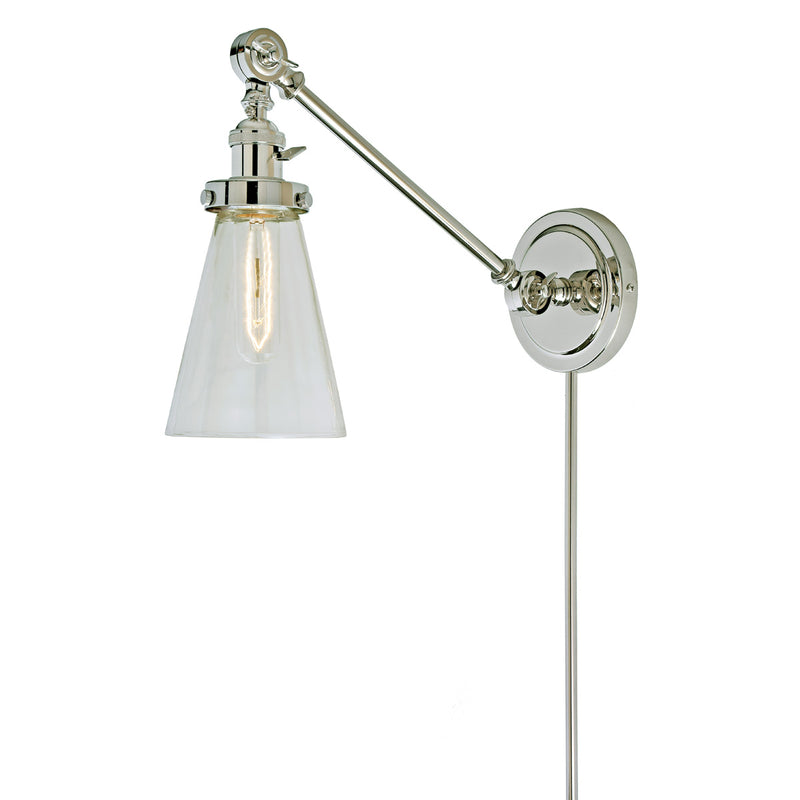 Soho 1-Light Double Swivel Barclay Wall Sconce in Polished Nickel