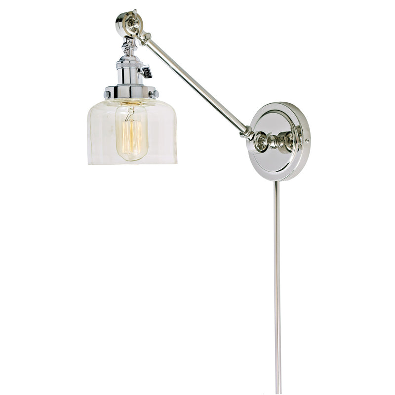 Soho 1-Light Double Swivel Shyra Wall Sconce in Polished Nickel