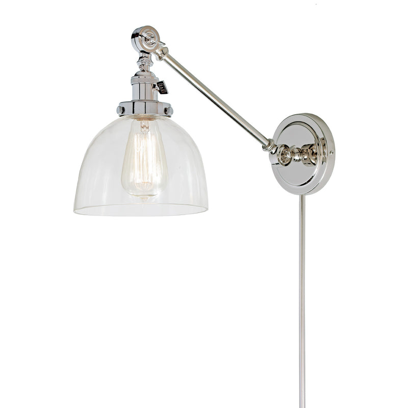 Soho 1-Light Double Swivel Madison Wall Sconce in Polished Nickel