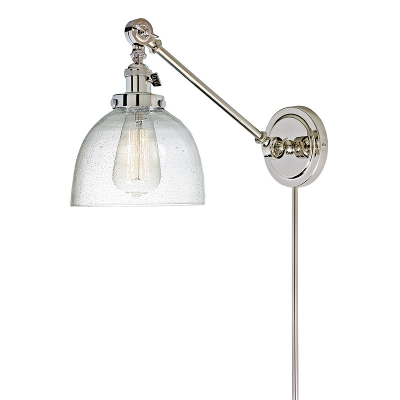 Soho 1-Light Double Swivel Madison Wall Sconce in Polished Nickel