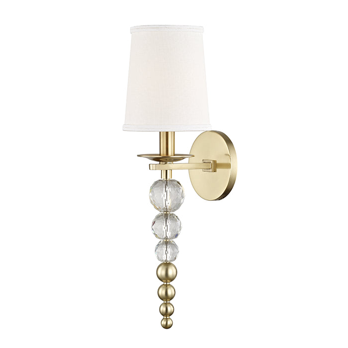 Persis 1 Light Wall Sconce in Aged Brass - Lamps Expo