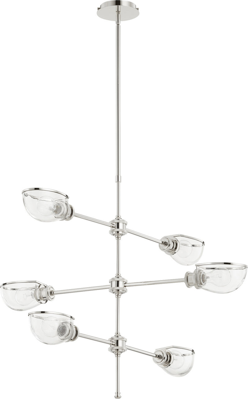 Menlo Modern & Contemporary Chandelier in Polished Nickel - Lamps Expo