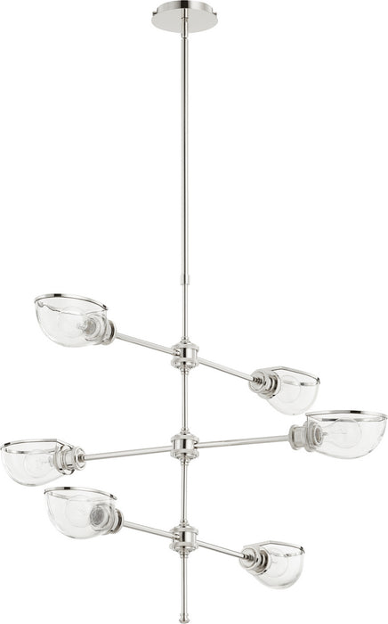 Menlo Modern & Contemporary Chandelier in Polished Nickel - Lamps Expo