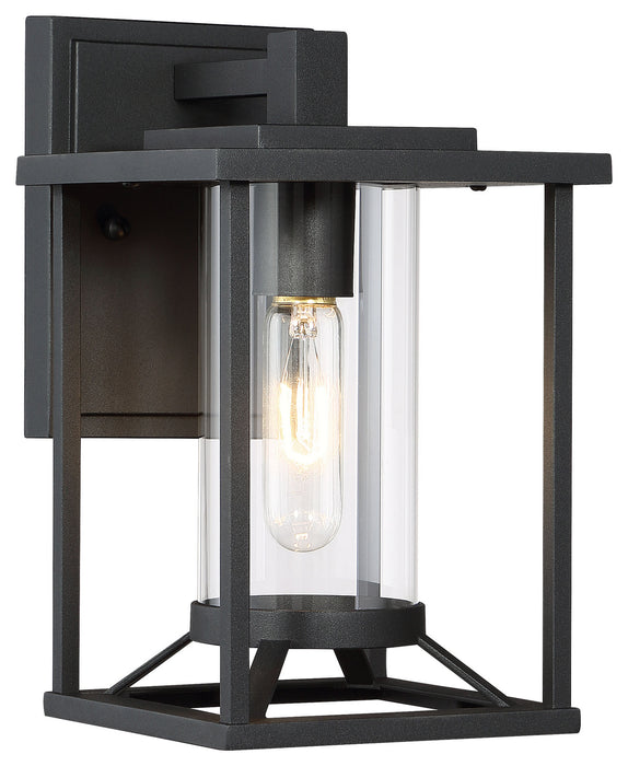 Trescott 1-Light Outdoor Wall Mount in Coal & Clear Glass - Lamps Expo