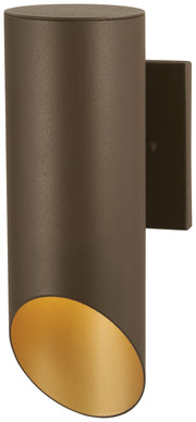 Pineview Slope Outdoor Wall Mount in Sand Bronze with Gold