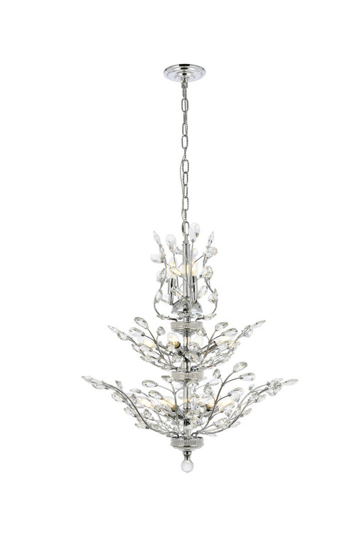Orchid 13-Light Chandelier in Chrome with Clear Royal Cut Crystal