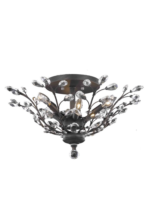 Orchid 6-Light Flush Mount in Dark Bronze with Clear Royal Cut Crystal