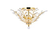 Orchid 6-Light Flush Mount in Gold with Clear Royal Cut Crystal
