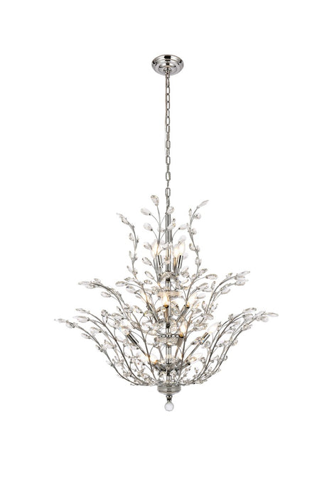 Orchid 18-Light Chandelier in Chrome with Clear Royal Cut Crystal