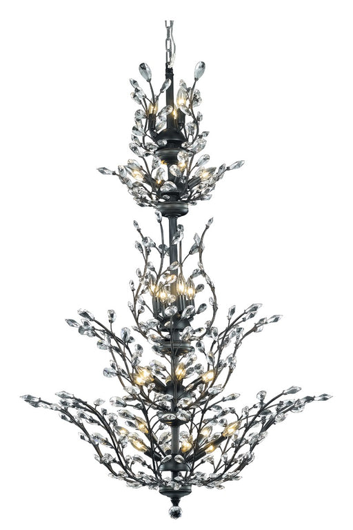 Orchid 25-Light Chandelier in Dark Bronze with Clear Royal Cut Crystal