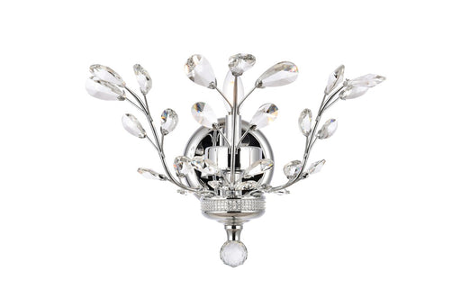 Orchid 1-Light Wall Sconce in Chrome with Clear Royal Cut Crystal