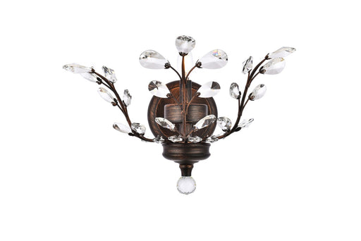 Orchid 1-Light Wall Sconce in Dark Bronze with Clear Royal Cut Crystal