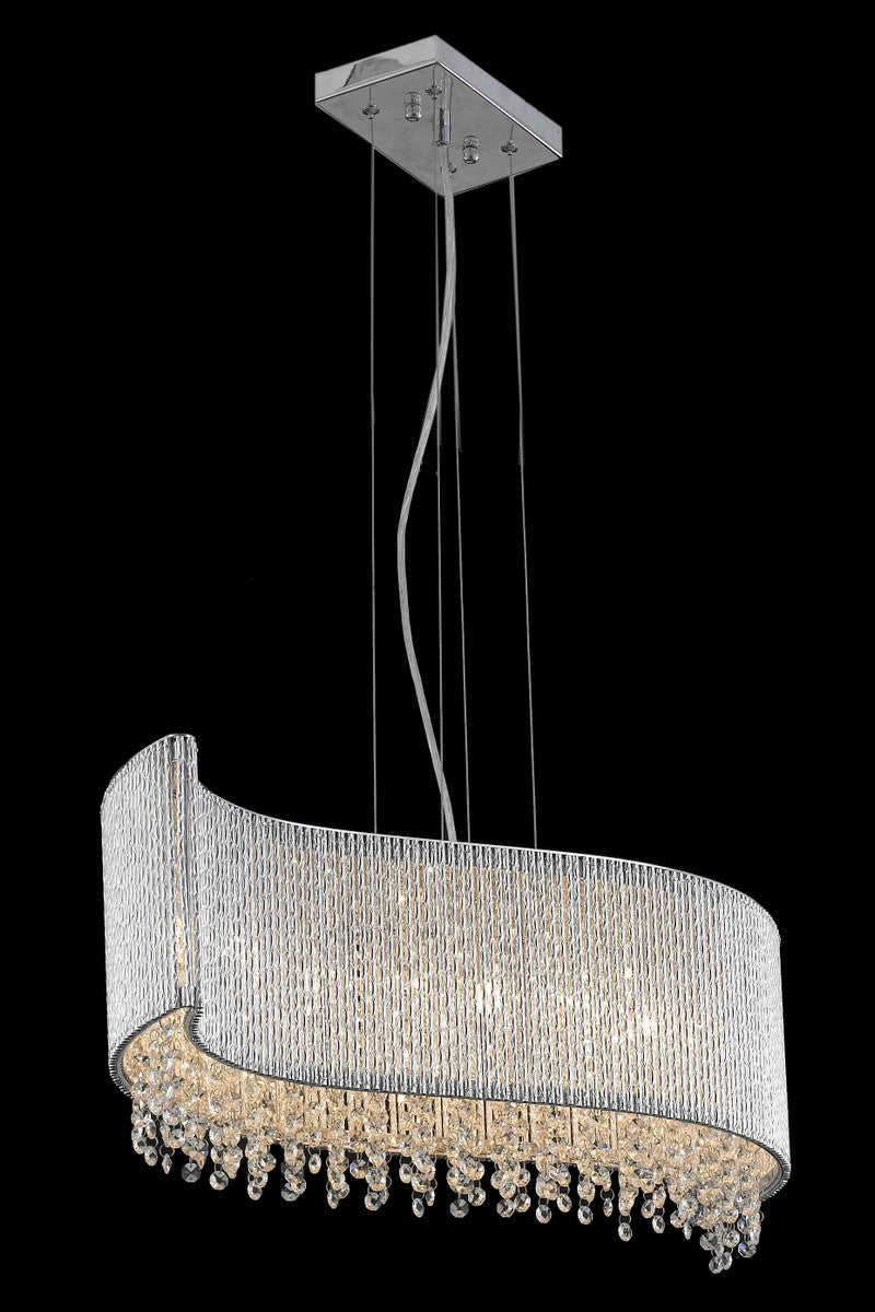 Influx 5-Light Pendant in Chrome with Clear Royal Cut Crystal