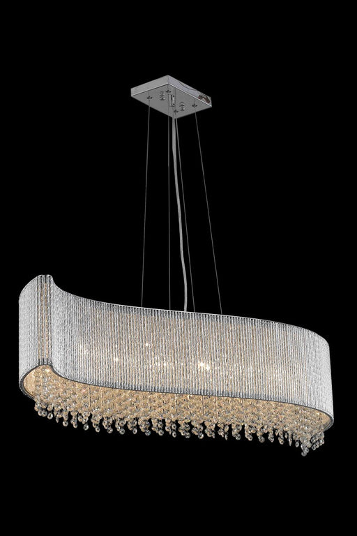 Influx 8-Light Pendant in Chrome with Clear Royal Cut Crystal