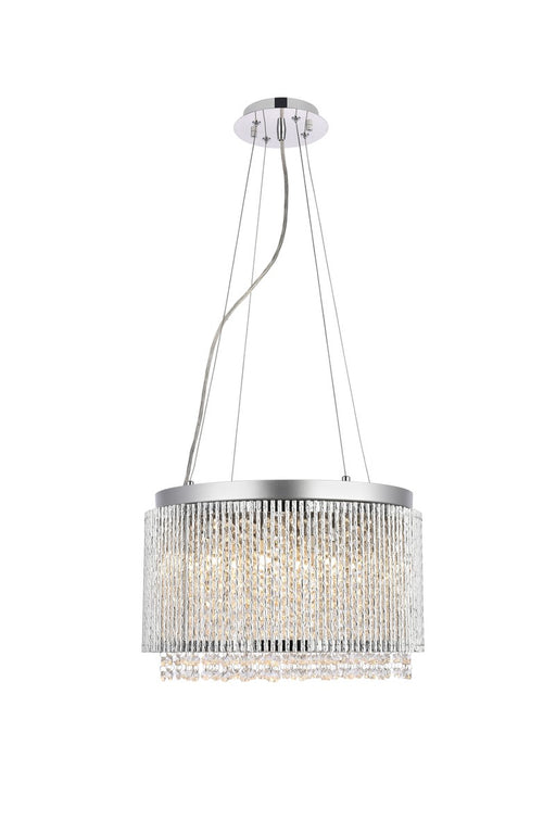 Influx 10-Light Pendant in Chrome with Clear Royal Cut Crystal