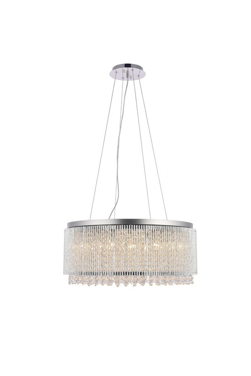 Influx 14-Light Pendant in Chrome with Clear Royal Cut Crystal