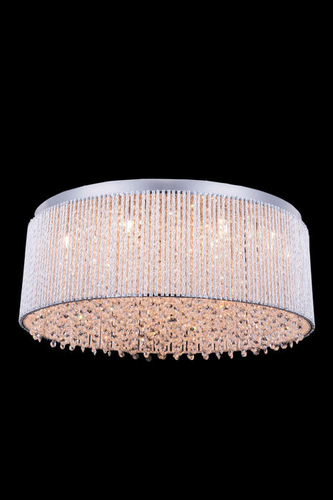 Influx 14-Light Flush Mount in Chrome with Clear Royal Cut Crystal