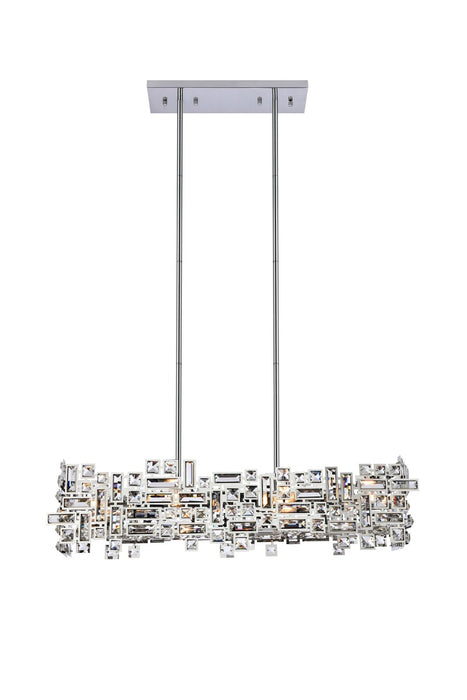 Picasso 6-Light Pendant in Chrome with Clear Royal Cut Crystal