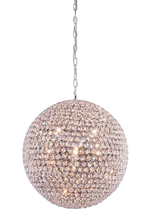 Cabaret 9-Light Pendant in Chrome with Clear Royal Cut Crystal