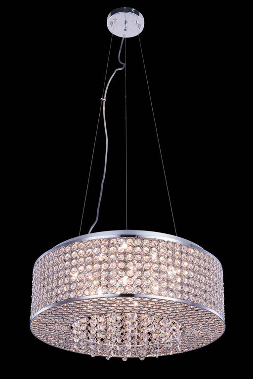 Amelie 8-Light Pendant in Chrome with Clear Royal Cut Crystal