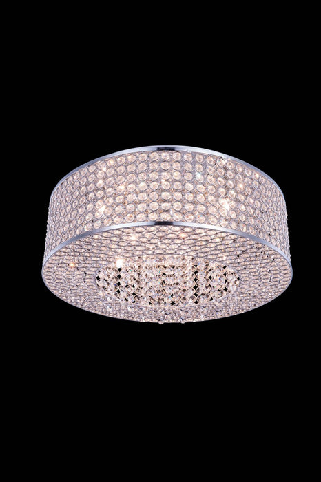 Amelie 8-Light Flush Mount in Chrome with Clear Royal Cut Crystal