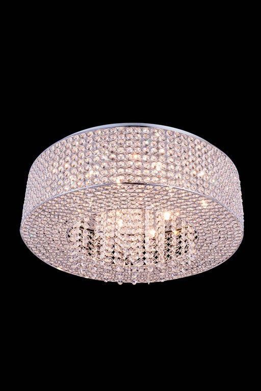Amelie 10-Light Flush Mount in Chrome with Clear Royal Cut Crystal