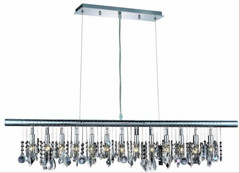 Chorus Line 13-Light Chandelier in Chrome with Clear Royal Cut Crystal