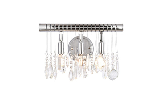 Chorus Line 3-Light Wall Sconce in Chrome with Clear Royal Cut Crystal