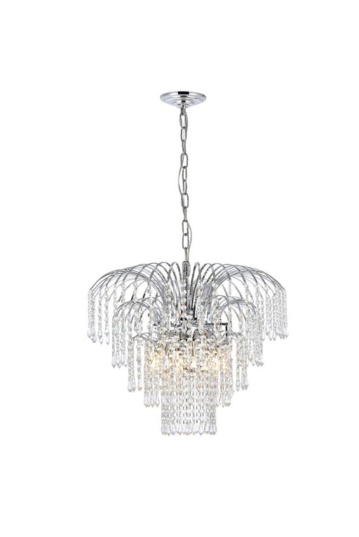 Falls 6-Light Chandelier in Chrome with Clear Royal Cut Crystal