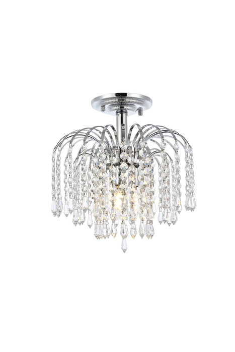 Falls 3-Light Flush Mount in Chrome with Clear Royal Cut Crystal