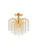 Falls 3-Light Flush Mount in Gold with Clear Royal Cut Crystal