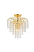 Falls 4-Light Flush Mount in Gold with Clear Royal Cut Crystal