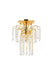 Falls 1-Light Flush Mount in Gold with Clear Royal Cut Crystal