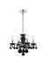 Rococo 4-Light Pendant in Black with Jet (Black) Royal Cut Crystal