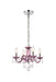 Rococo 4-Light Pendant in Purple with Clear Royal Cut Crystal