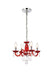 Rococo 4-Light Pendant in Red with Bordeaux (Red) Royal Cut Crystal