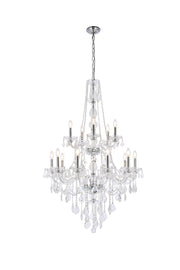 Verona 15-Light Chandelier in Chrome with Clear Royal Cut Crystal