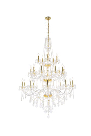 Verona 25-Light Chandelier in Gold with Clear Royal Cut Crystal