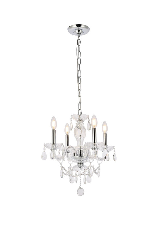 Princeton 4-Light Pendant in Chrome with Clear Royal Cut Crystal