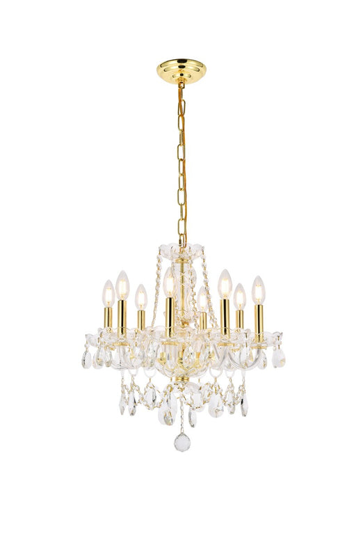 Princeton 8-Light Chandelier in Gold with Clear Royal Cut Crystal