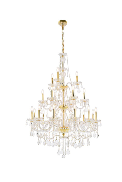 Giselle 21-Light Chandelier in Gold with Clear Royal Cut Crystal