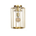 Wired 1-Light Vertical Cage Pendant in Gold Finish