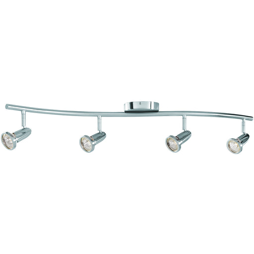 Cobra 4-Light Dimmable LED Wall or Ceiling Spotlight Bar in Brushed Steel Finish